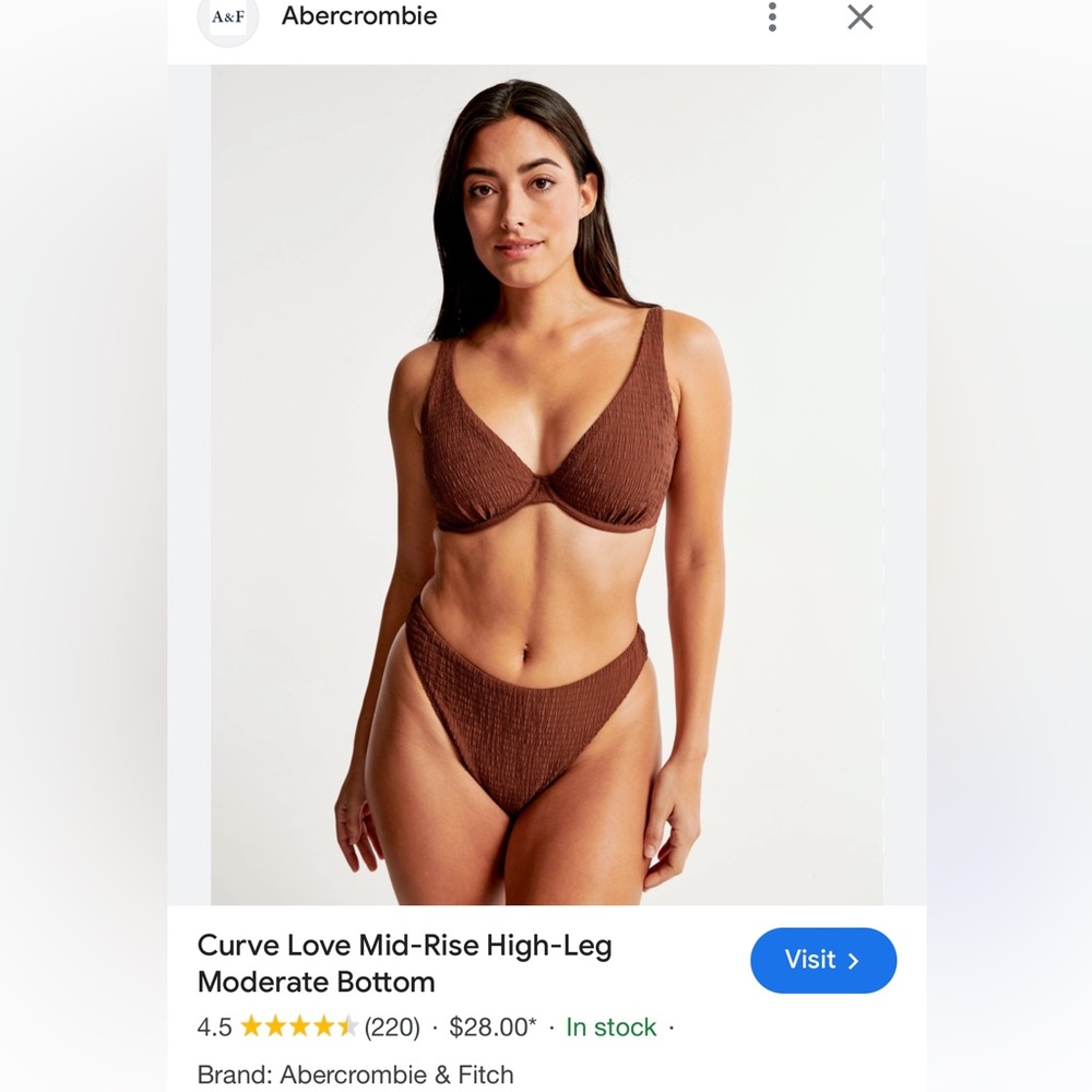 Abercrombie and fitch brown bikini mid rise bottoms